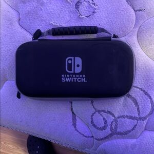 Nintendo Switch Black Carrying Case and Teal Nintendo Switch Light.